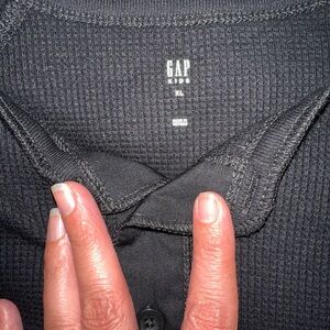 GAP Charcoal Waffle Knit Top XL